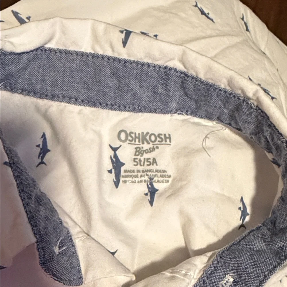 OshKosh B'gosh Cream Shark Print Shirt